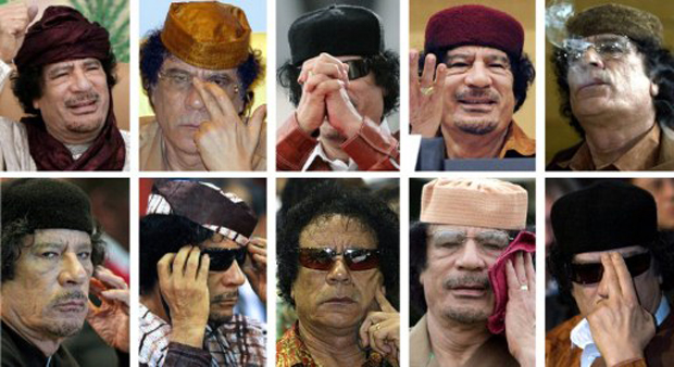 Kadhafi em cenas (Foto: AFP)