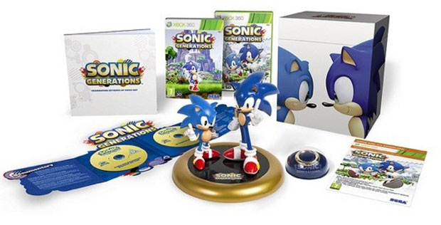 Edição especial de 'Sonic Generations' traz estátua com dois Sonics (Foto: Divulgação)