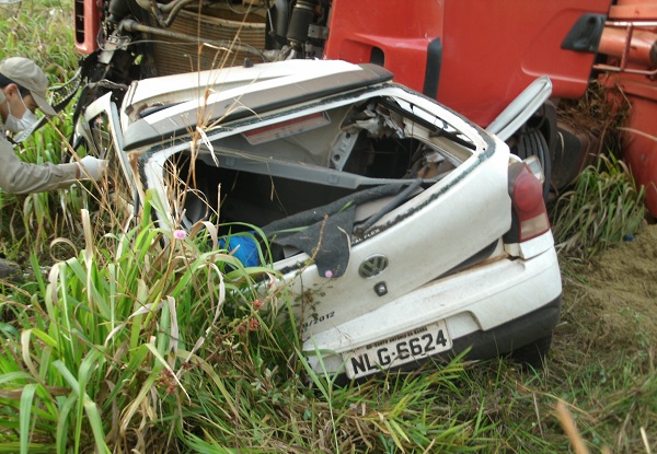 Seis pessoas morreram na hora após colisão com carreta na BR-060 (GO). (Foto: Divulgação/PRF-GO)