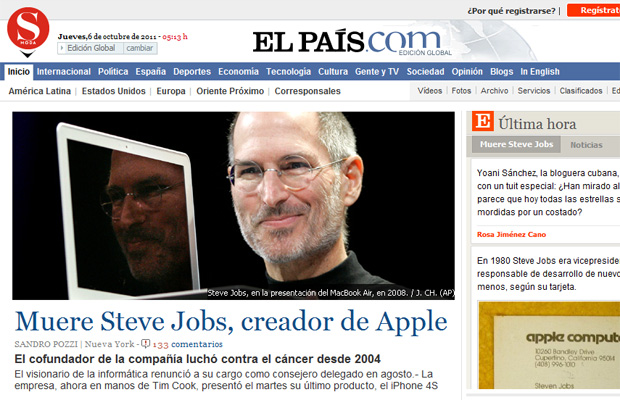 Steve Jobs El País (Foto: Reprodução)