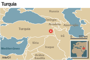 mapa terremoto turquia 23/10 (Foto: Arte G1)
