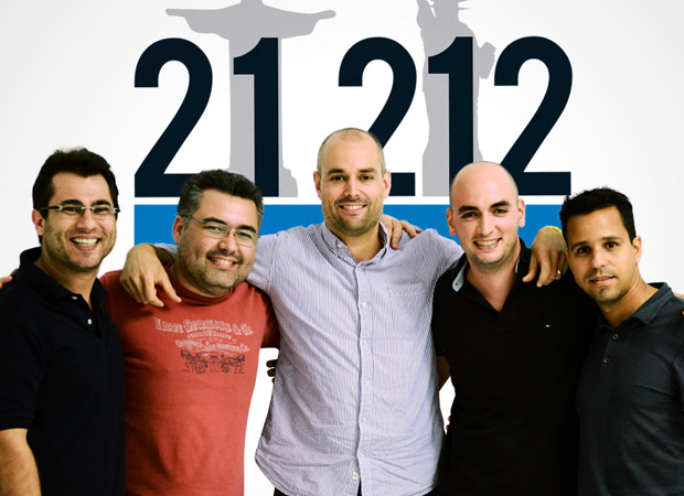 Fundadores do projeto 21 212. Da esquerda para direita: Marcelo Sales, Leonardo Constantino, Benjamin White, Frederico Lacerda e Rafael Duton (Foto: Divulgação)