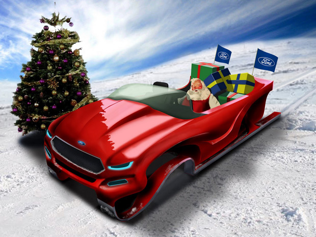 Ford criou um trenó para o Papai Noel com base no Evos (Foto: Divulgação)