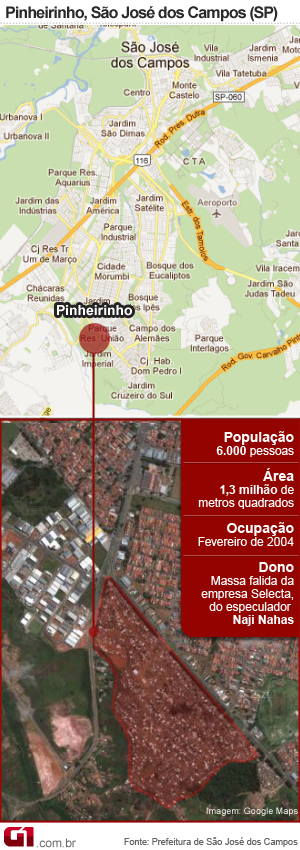 Pinheirinho mapa (Foto: Arte/G1)