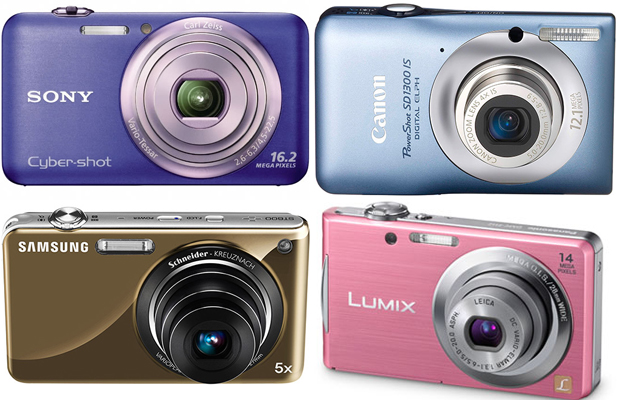 Câmeras compactas coloridas, que geralmente têm o mesmo preço das pretas (Foto: Divulgação)