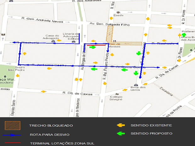 Esquema com as mudanças de Trânsito elaborado pela Prefeitura (Foto: Divulgação/Prefeitura de Porto Alegre)