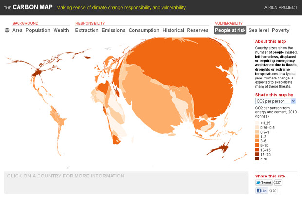 Vulnerabilidade da Ásia aos efeitos do aquecimento global é muito maior que no restante do globo. (Foto: Divulgação / The Carbon Map)