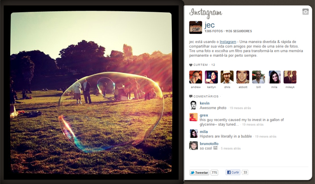 Um dos primeiros testes de imagem publicados pelo Instagram, em setembro de 2010 (Foto: Reprodução)