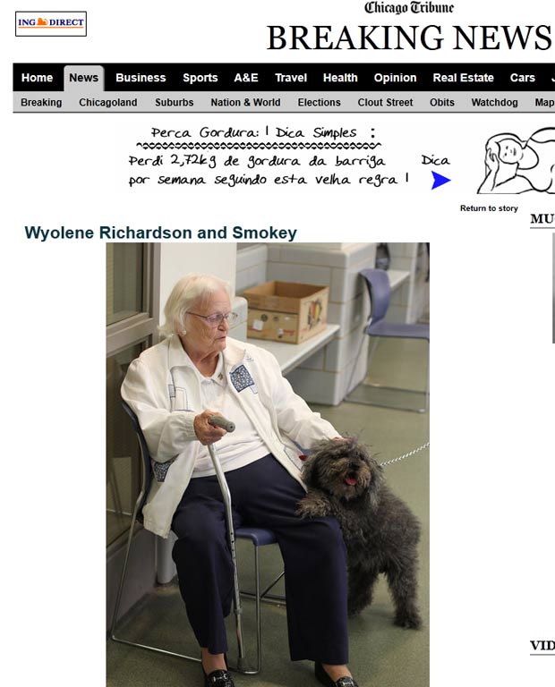 Wyolene Richardson viajou até Chicago para rever seu cão. (Foto: Reprodução)