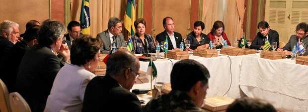 A presidente Dilma Rousseff, durante reunião com governadores em Aracaju (SE), para tratar da seca no Nordeste (Foto: Roberto Stuckert Filho/PR)