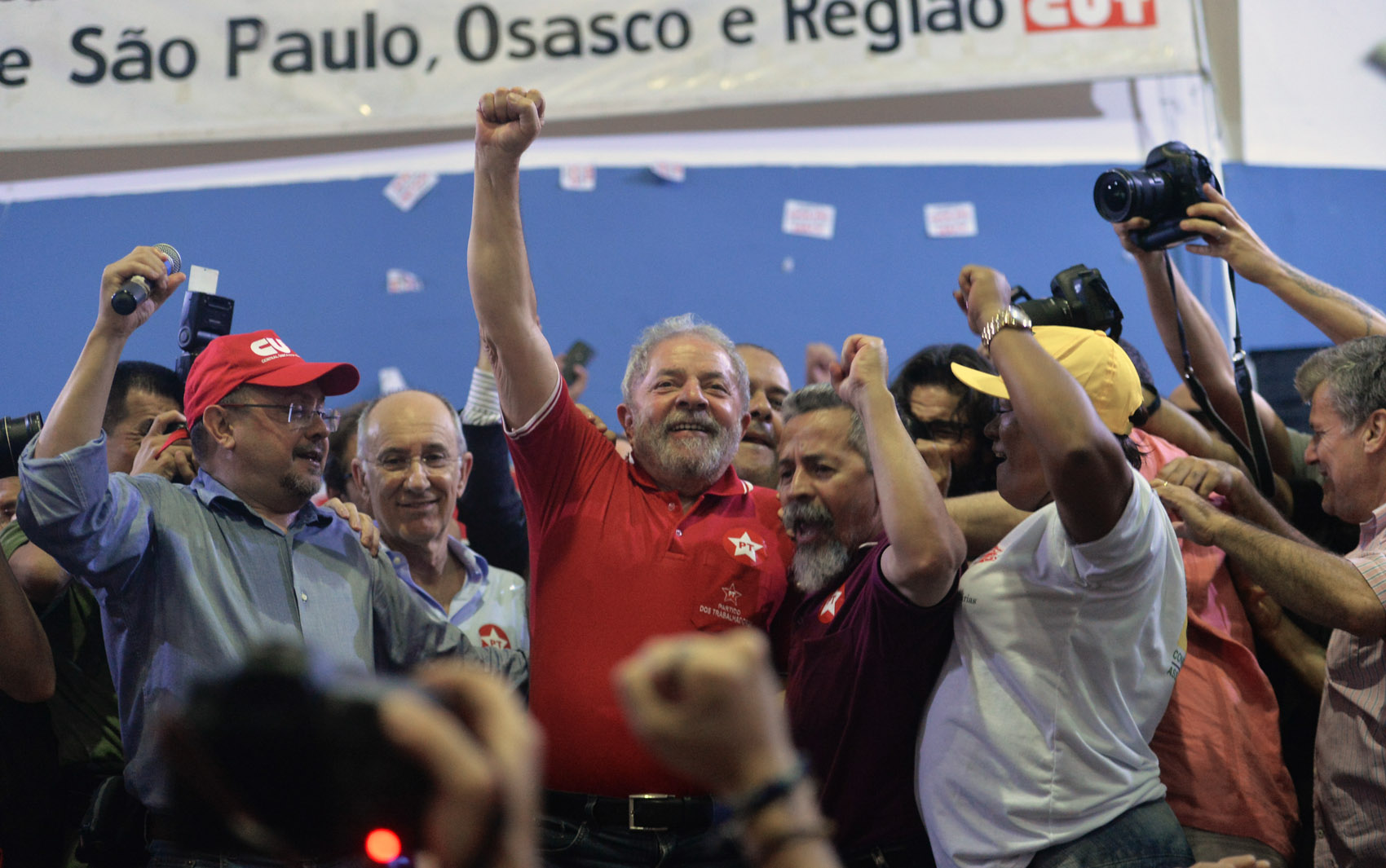 O ex-presidente Luiz Inácio Lula da Silva participa de encontro com sindicalistas e membros do Partido dos Trabalhadores (PT) em São Paulo 