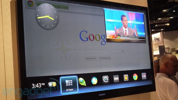 Google Tv rodando Android Honeycomb (Foto: Reprodução/Engadget)