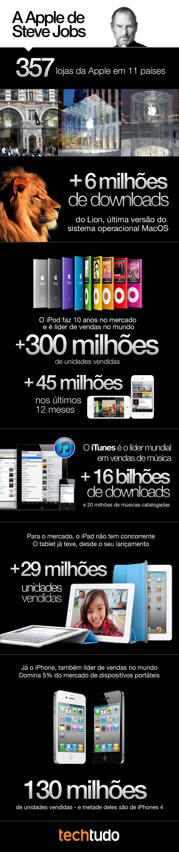 A Apple de Steve Jobs, infográfico. (Foto: TechTudo)