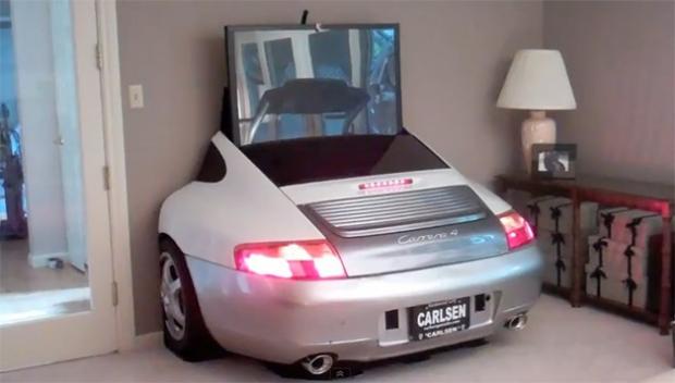 Porsche 966 modificado para rack de TV (Foto: Reprodução)