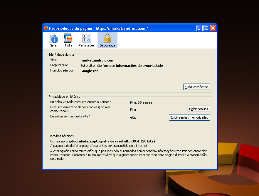 Mensagem que o Mozilla Firefox exibe ao detectar um certificado de segurança SSL em uma página. (Foto: Reprodução/ TechTudo)