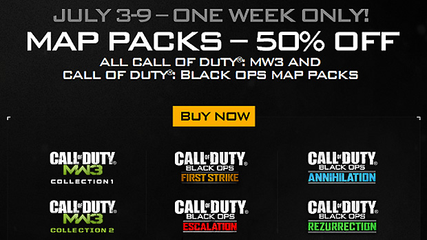 Mapas de Call of Duty: Black Ops e Modern Warfare 3 têm 50% de desconto para o 4 de julho (Foto: Joystiq)