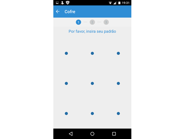 Definindo a senha padrão no PSafe Total para Android