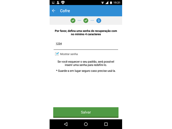 Tela de acesso a um aplicativo bloqueado pelo PSafe Total para Android