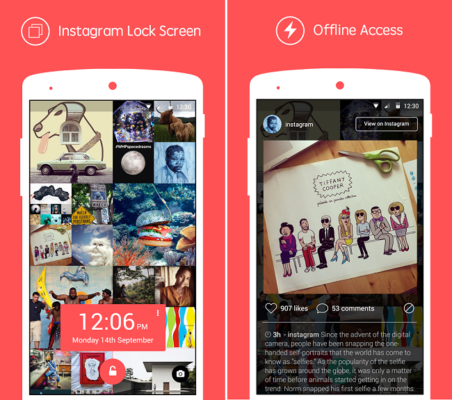 Tiles Instagram Lock Screen é um app que coloca as fotos do Instagram na sua tela de bloqueio (Foto: Divulgação)