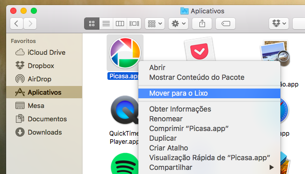 Removendo aplicativos no Mac OS X (Foto: Reprodução/Helito Bijora) 