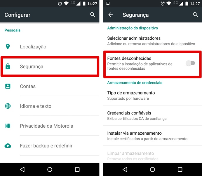 Autorizando a instalação de apps de terceiros no Android (Foto: Felipe Alencar/TechTudo)