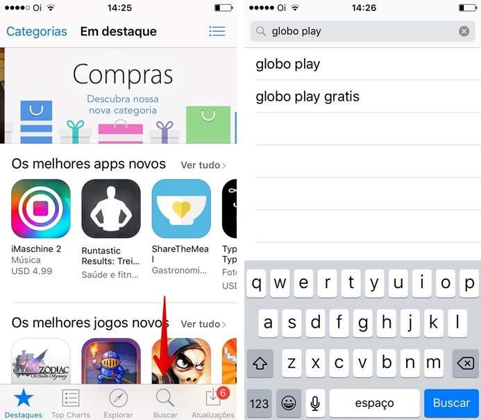 Pesquisando por aplicativos na App Store (Foto: Felipe Alencar/TechTudo)