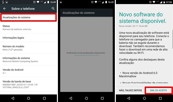 Comece a instalação do Android 6.0 no Moto X (Foto: Felipe Alencar/TechTudo)