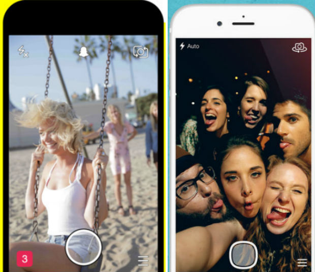 Snapchat (à esquerda) e Wink, app da Viber, disputam atenção do usuário. Apps enviam fotos que se autodestroem. Foto: Divulgação.