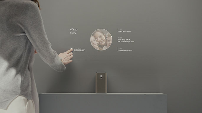 Projetor da Sony usa reconhecimento de ambiente para projetar hologramas em mesas e paredes (Foto: Divulgação/Sony)