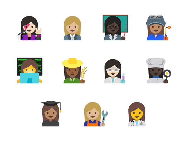 Emojis propostos pelo Google também podem ter tons de pele diferentes (Foto: Divulgação/Google)