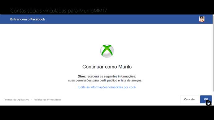 Conecte sua conta ao Xbox One (Foto: Reprodução/Murilo Molina)