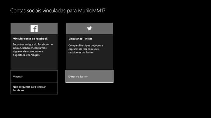 Clique no Twitter no menu do Xbox One (Foto: Reprodução/Murilo Molina)