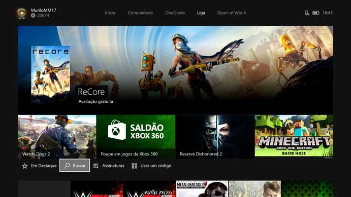 Busque Gears of War 4 na loja do Xbox One (Foto: Reprodução/Murilo Molina)