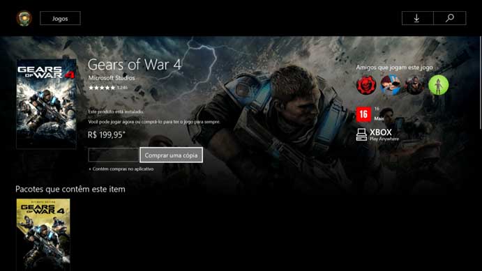Compre o Gears of War 4 na loja do Xbox One (Foto: Reprodução/Murilo Molina)