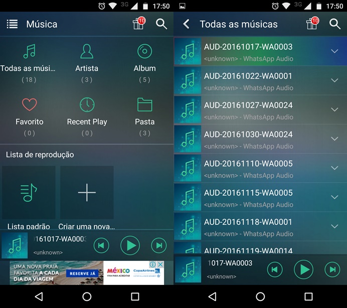 MP3 Player alternativo no Android (Foto: Reprodução/Helito Bijora) 