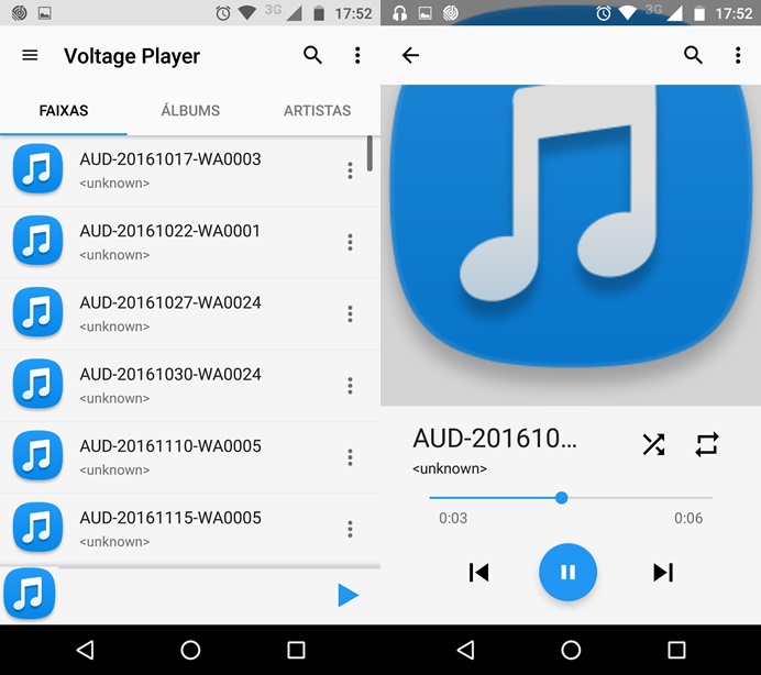 Voltage Music Player possui integração com o Google Play Música (Foto: Reprodução/Helito Bijora) 